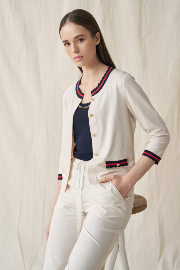 Ζακέτα με scallop rib αντιθέσεις