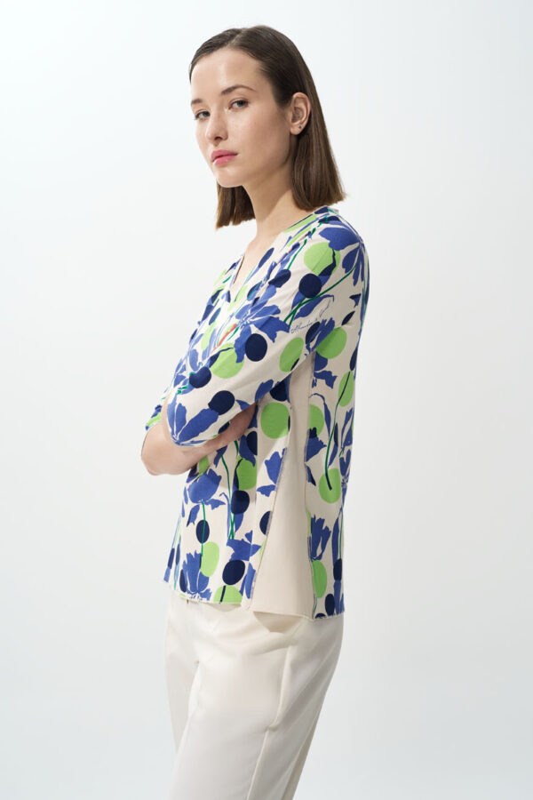 Μπλούζα floral με πλαϊνες αντιθέσεις