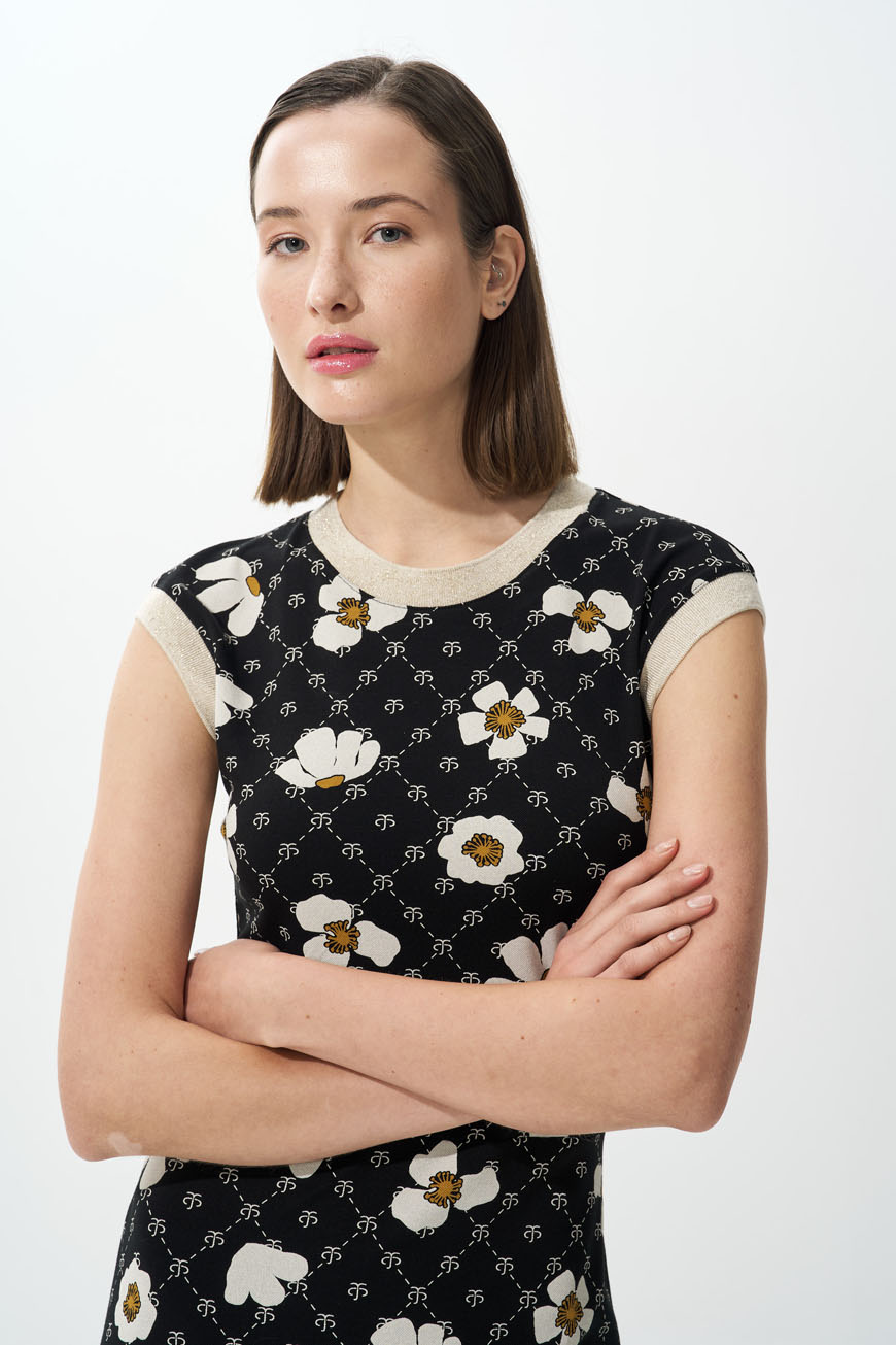 Φόρεμα daisy monogram με lurex rib (2)