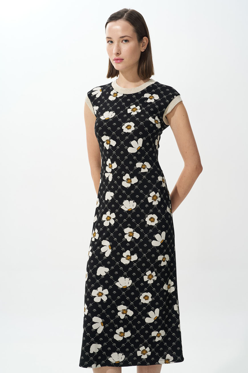 Φόρεμα daisy monogram με lurex rib (3)