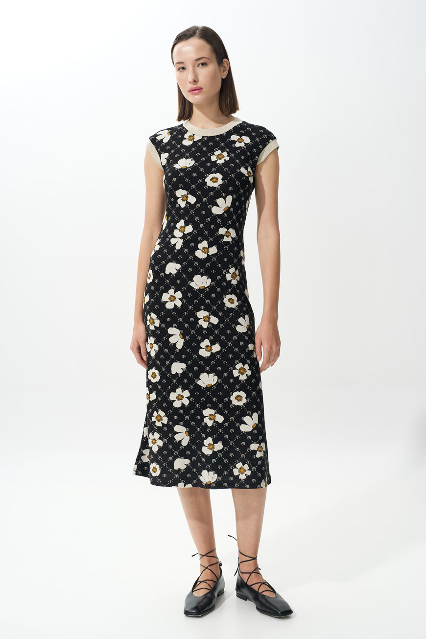 Φόρεμα daisy monogram με lurex rib (6)