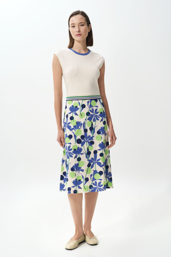 Φόρεμα floral με αντιθέσεις και multi ριπ