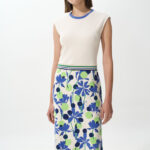 Φόρεμα floral με αντιθέσεις και multi ριπ (3)