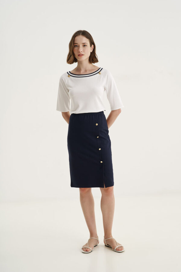 Φούστα με κουμπιά εμπρός