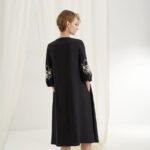 12522 Φόρεμα κεντήματα με μείγμα λινού (1)