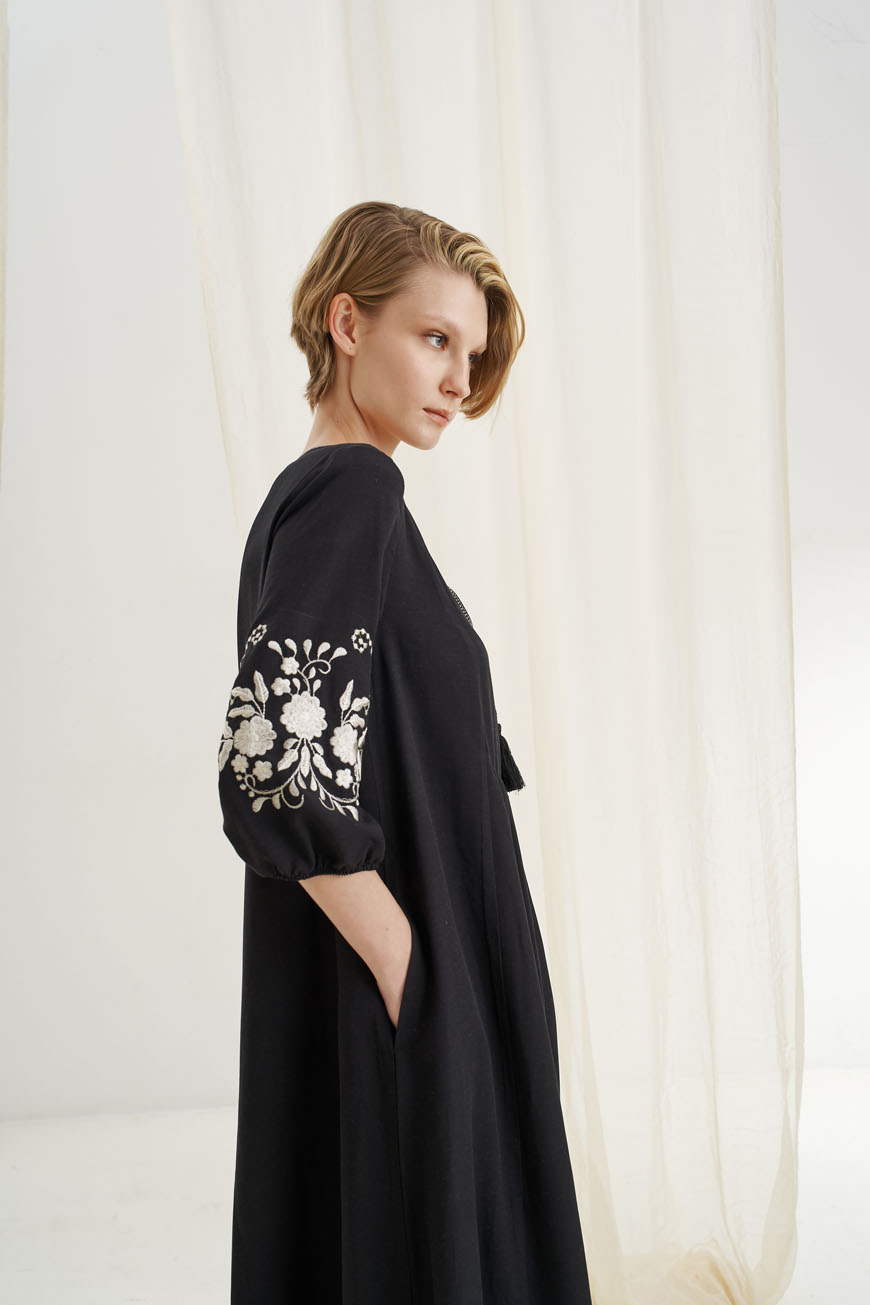 12522 Φόρεμα κεντήματα με μείγμα λινού (4)