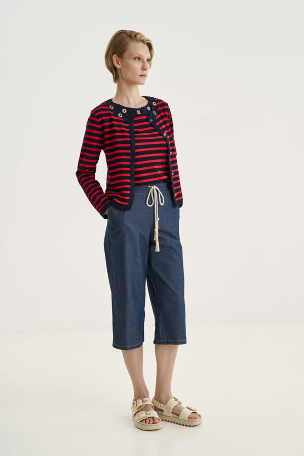 Ζακέτα ριγέ με τρουκ