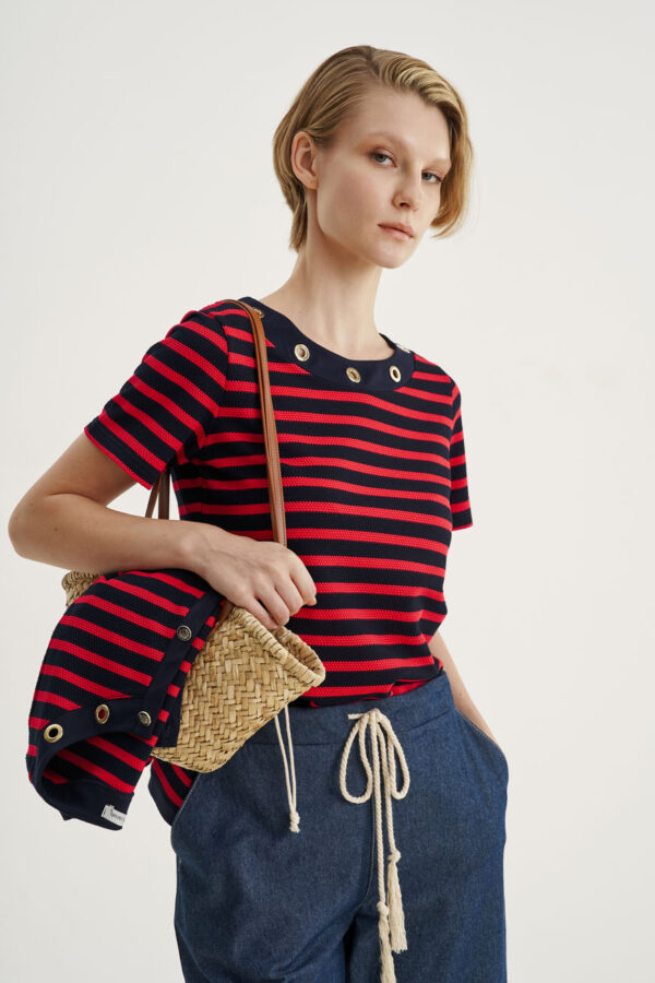 Μπλούζα ριγέ με τρουκ