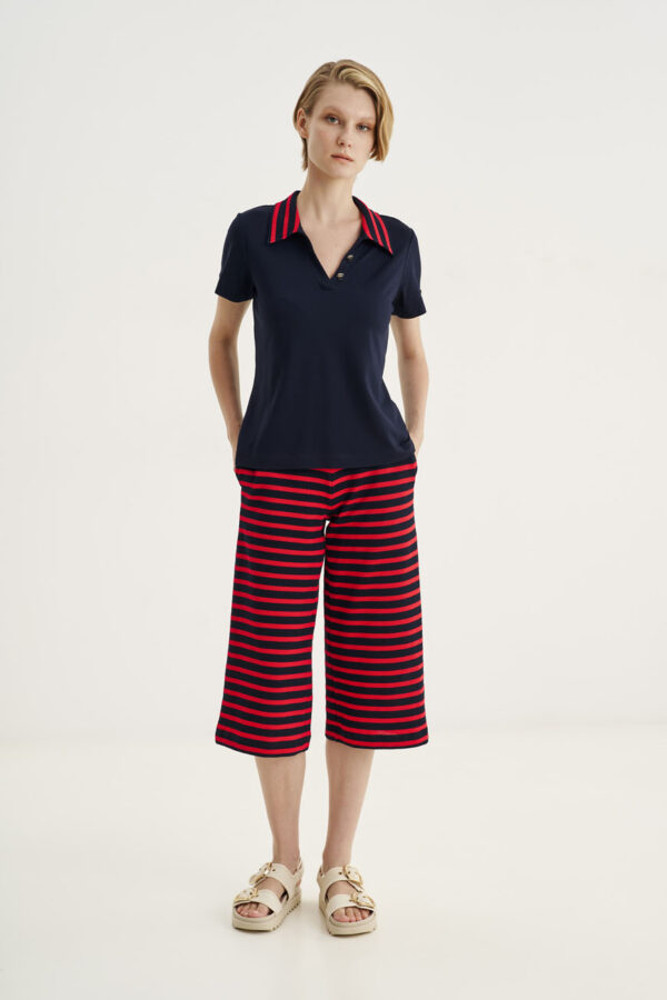 Ζιπ κιλότ ριγέ