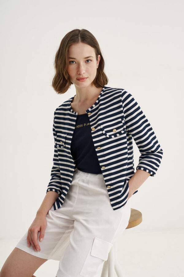 Ζακέτα navy με πατ