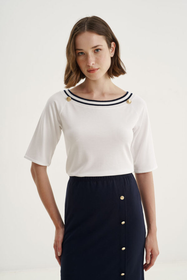 Μπλούζα ρεγκλάν με striped rib