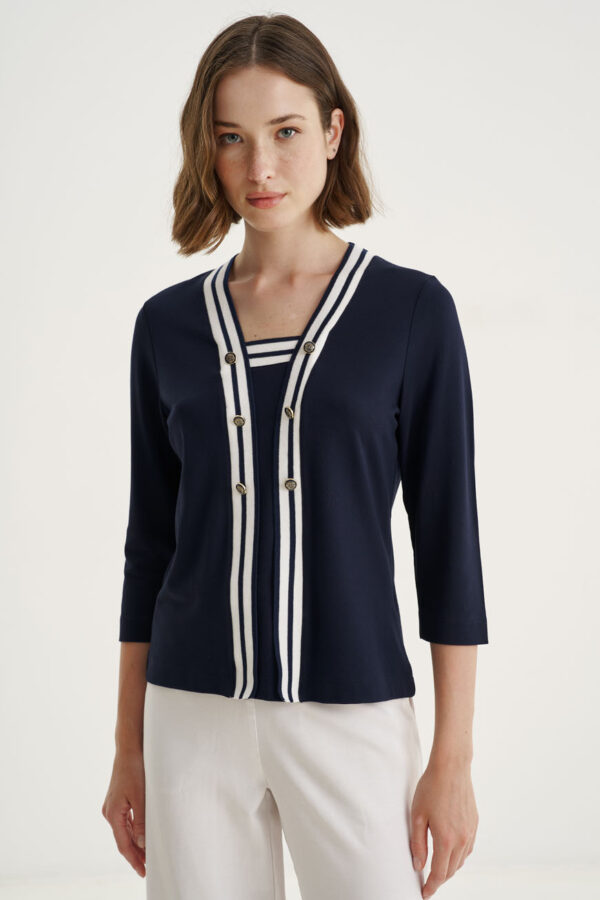 Μπλουζοζακέτα με striped rib