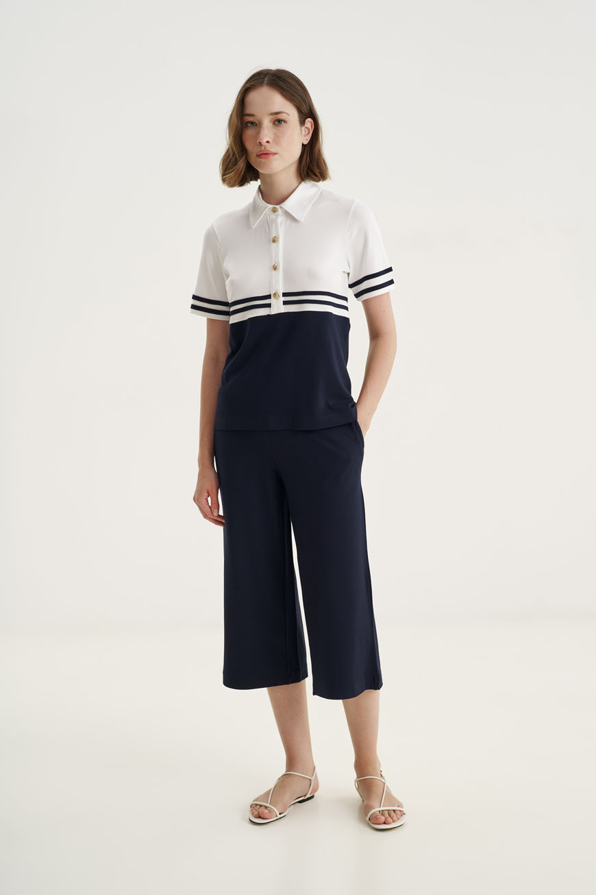 12555 Polo με contrast ρίγες (1)