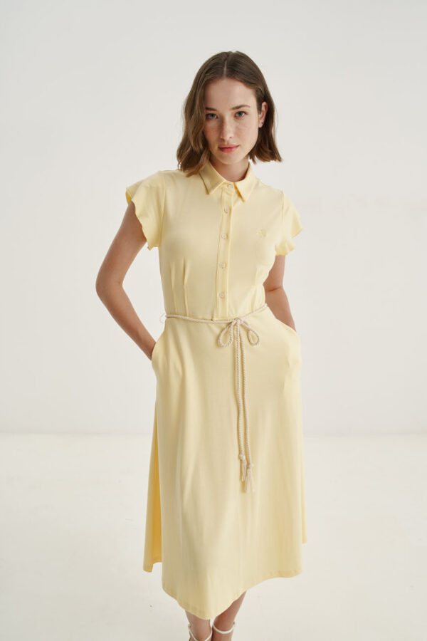 Φόρεμα flared με ζώνη