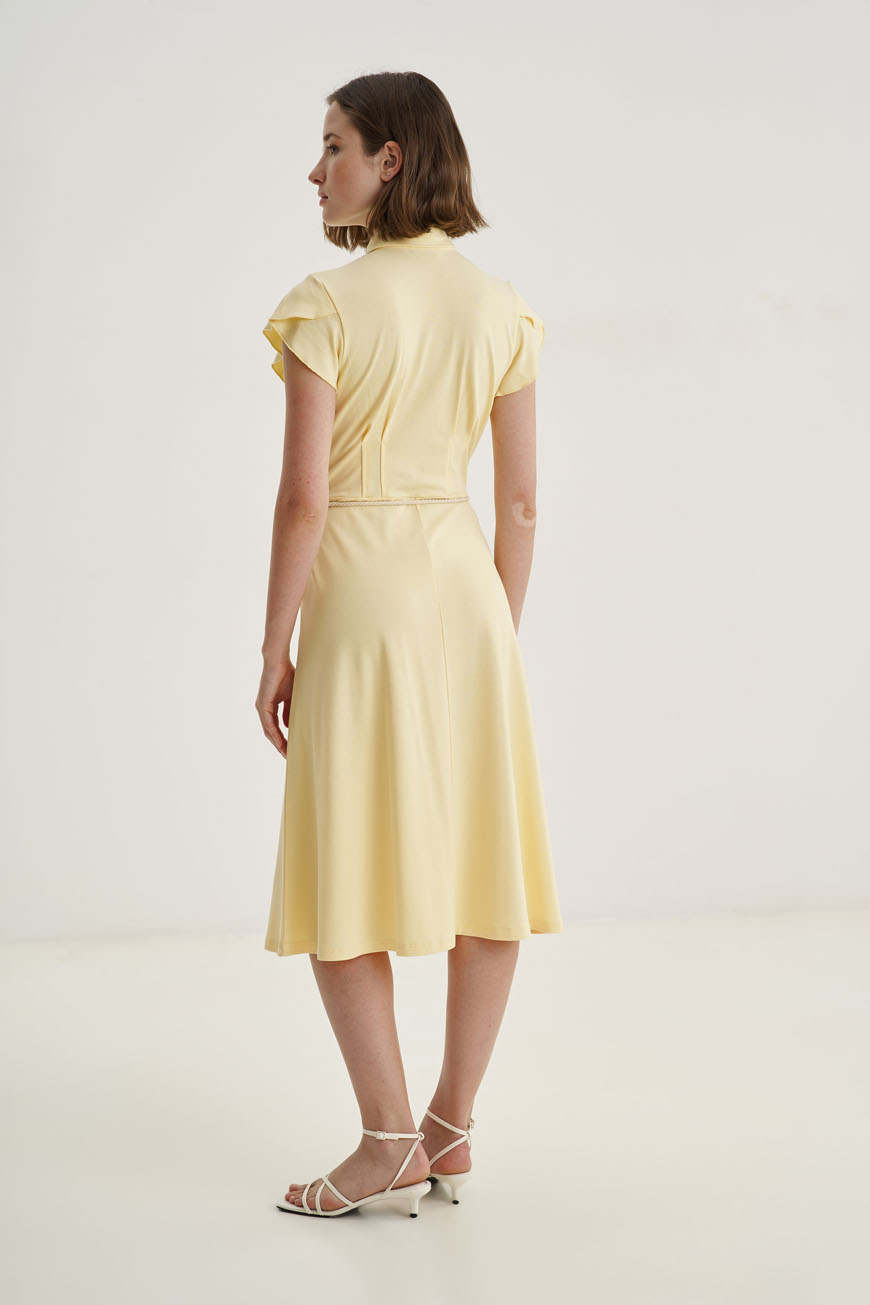 12565 Φόρεμα flared με ζώνη (5)