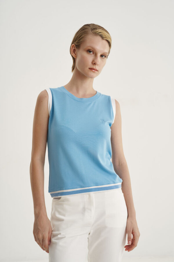 Τοπ αμάνικο με striped rib