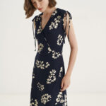 12584 Φόρεμα Ve drape flower print (1)