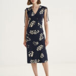 12584 Φόρεμα Ve drape flower print (2)