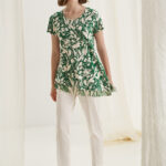 12600 Μπλούζα άνετη με συνδυασμό μουσελίνα tulips (1)