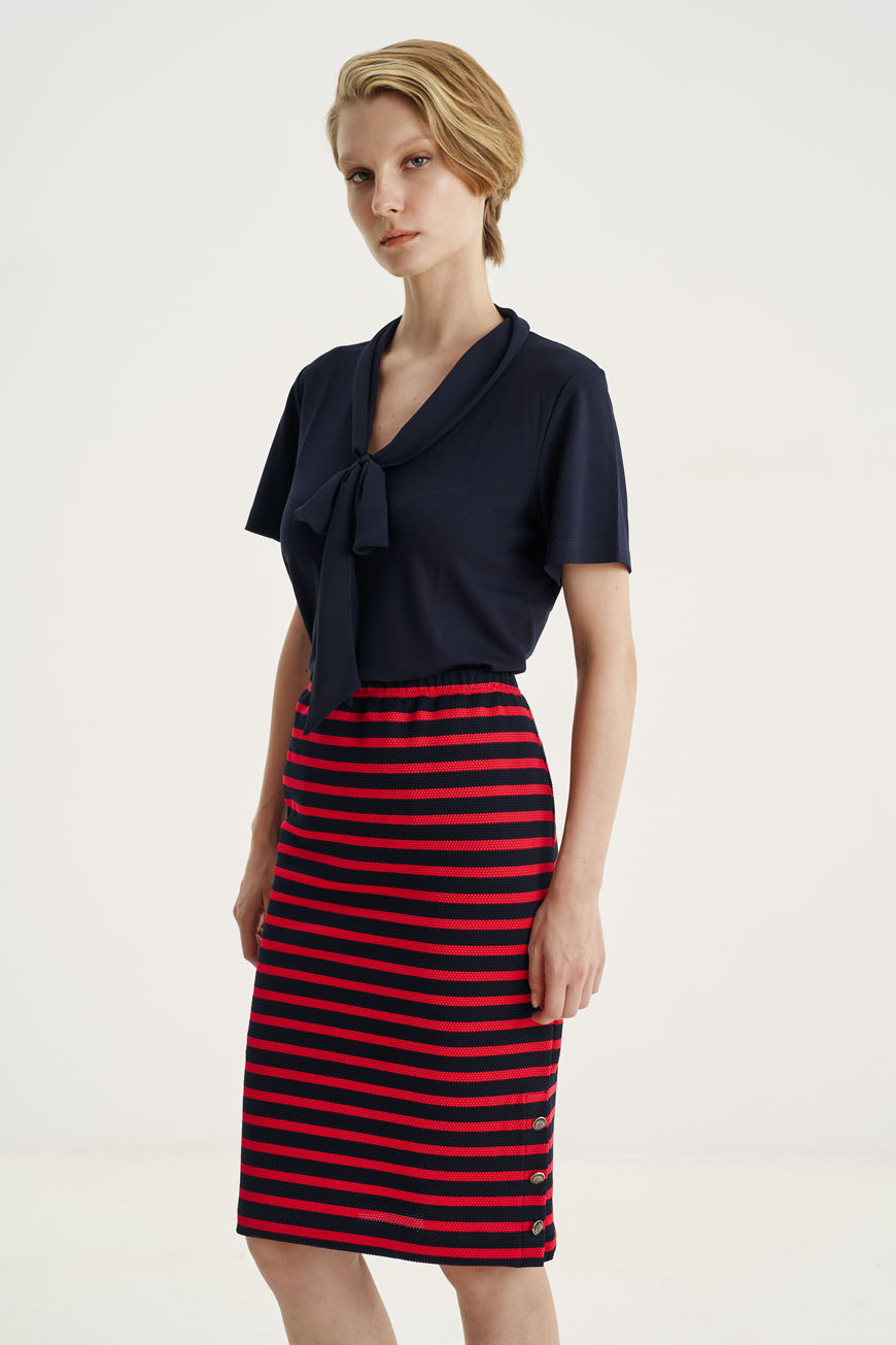 12603 Μπλούζα με δέσιμο μουσελίνα (1)