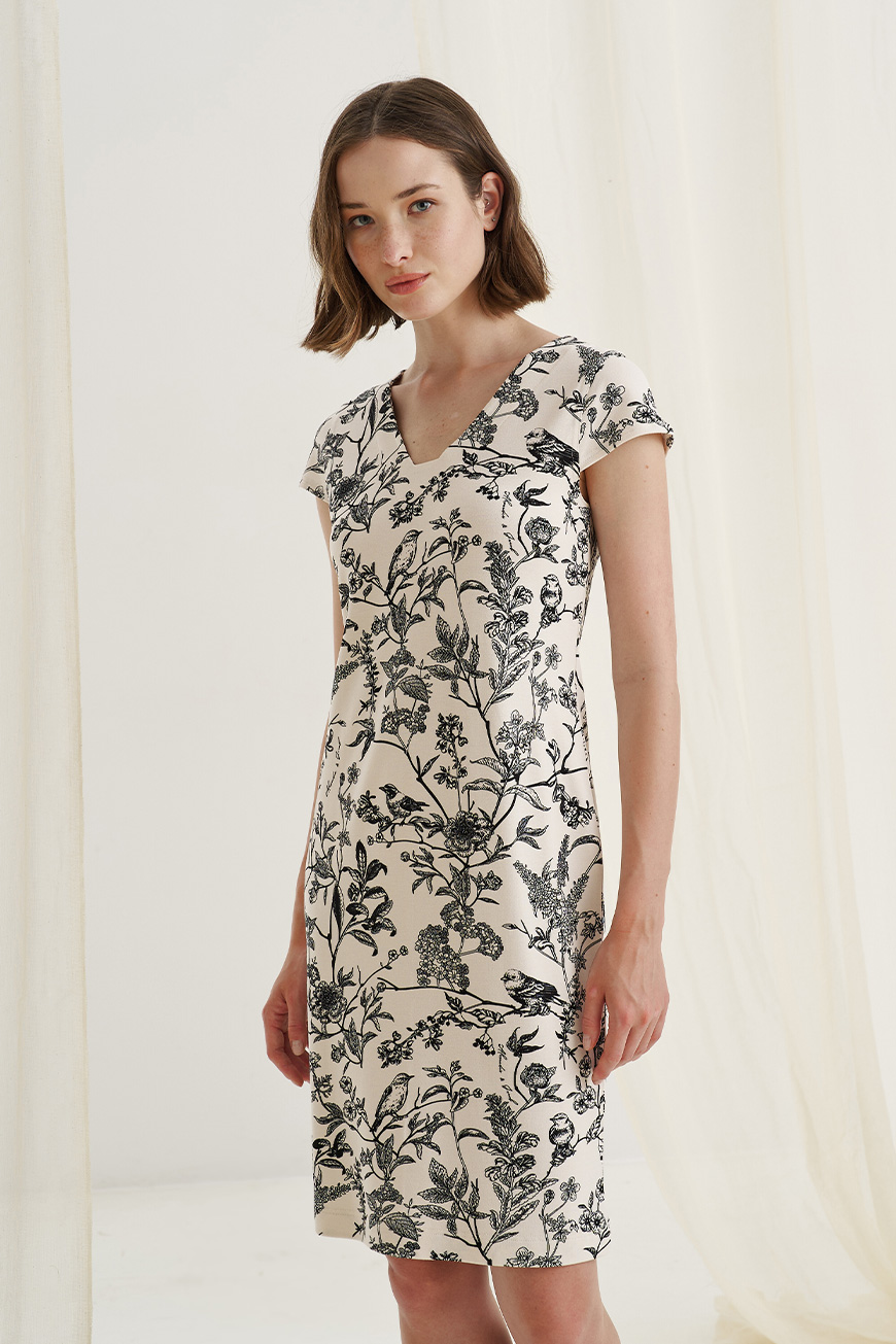 12609 Φόρεμα με φιόγκο στην πλάτη birds (3)