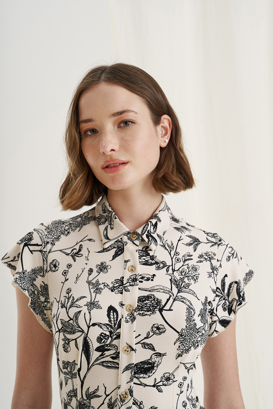 12612 Polo φόρεμα με γιακά birds (3)