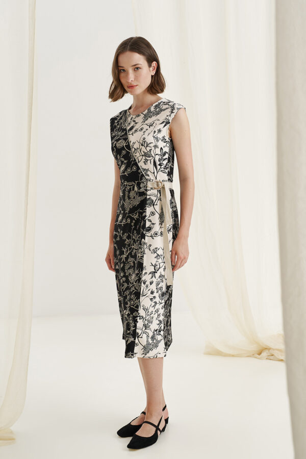 Φόρεμα wrap με αντιθέσεις birds