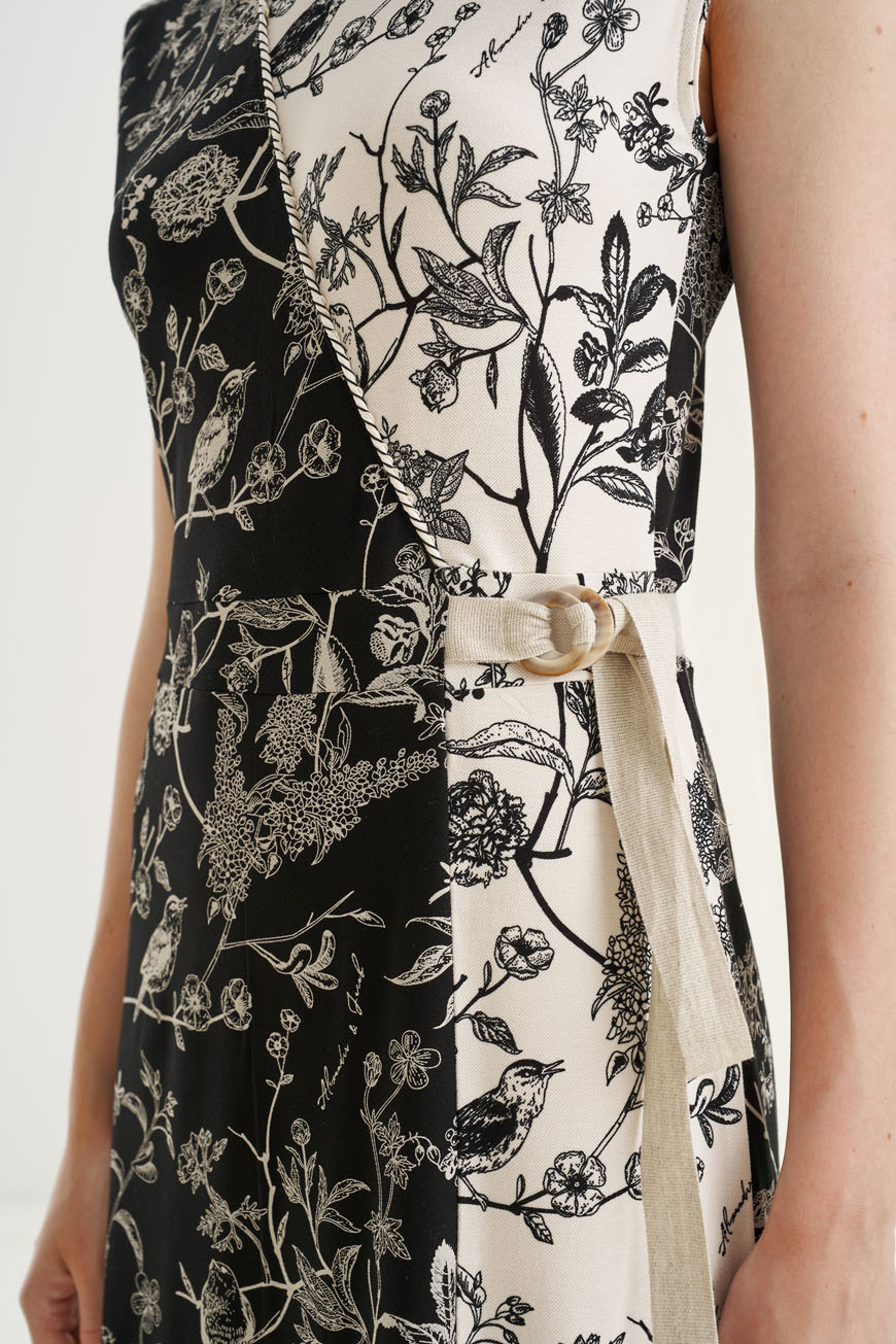 12613 Φόρεμα wrap με αντιθέσεις birds (4)