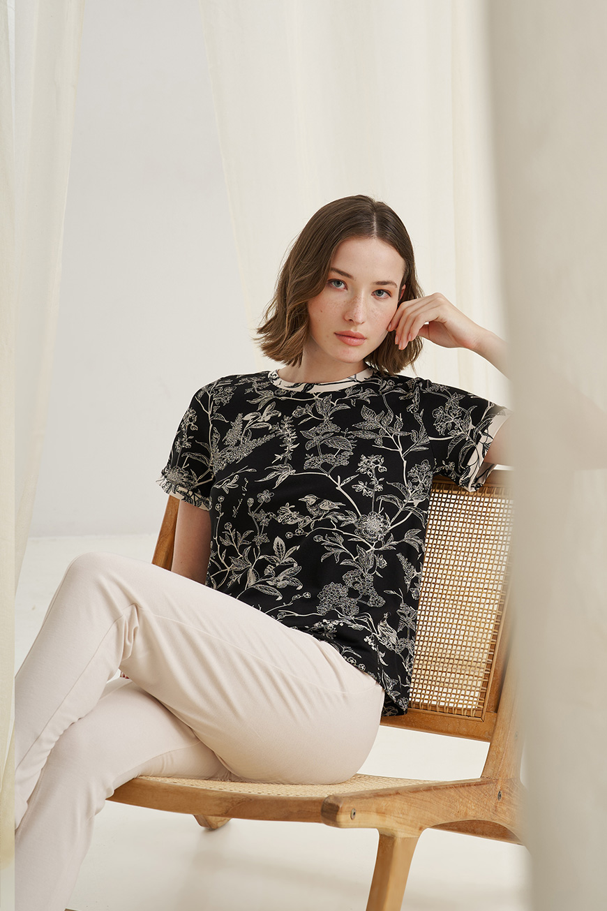 12615 Μπλούζα με contrast birds (2)