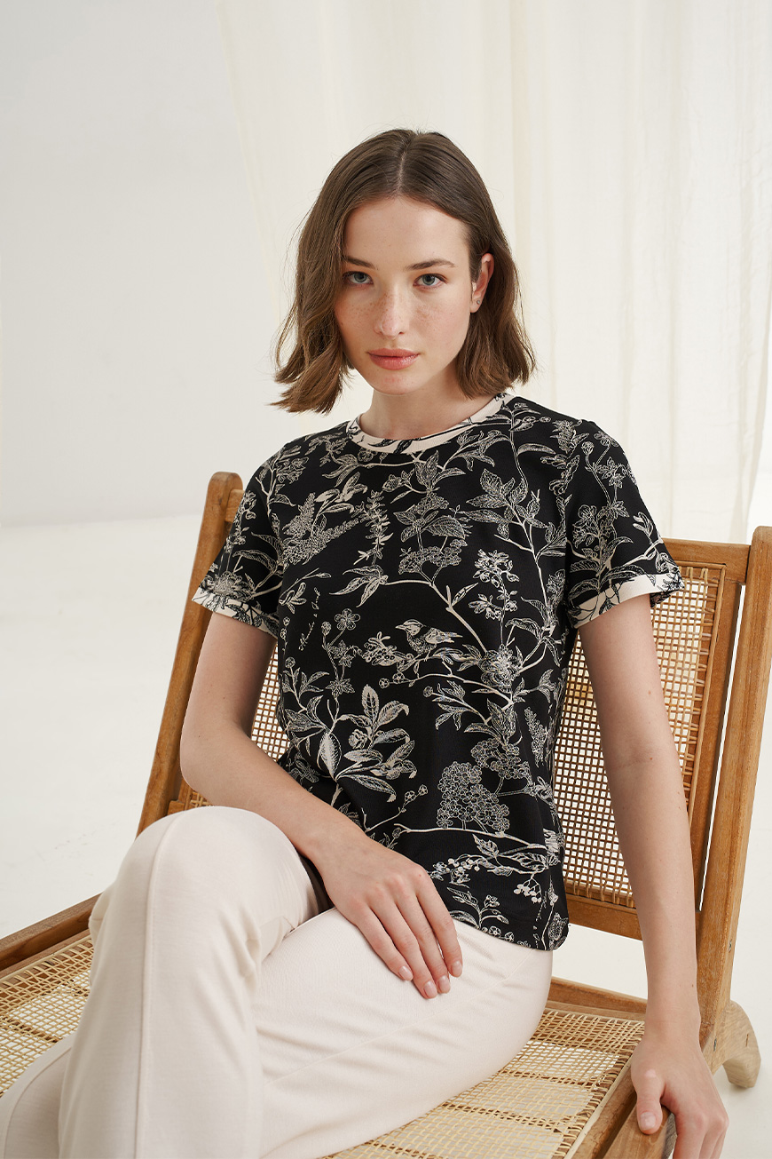 12615 Μπλούζα με contrast birds (3)