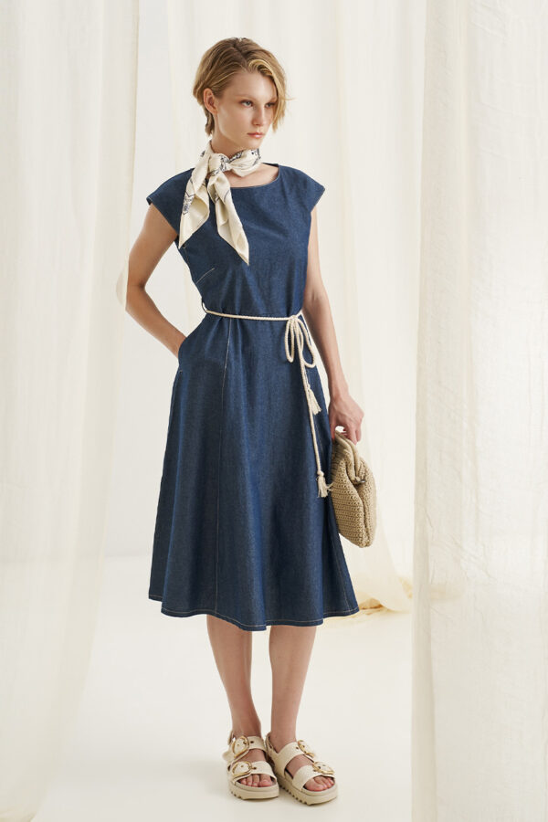 Φόρεμα denim με τσέπες