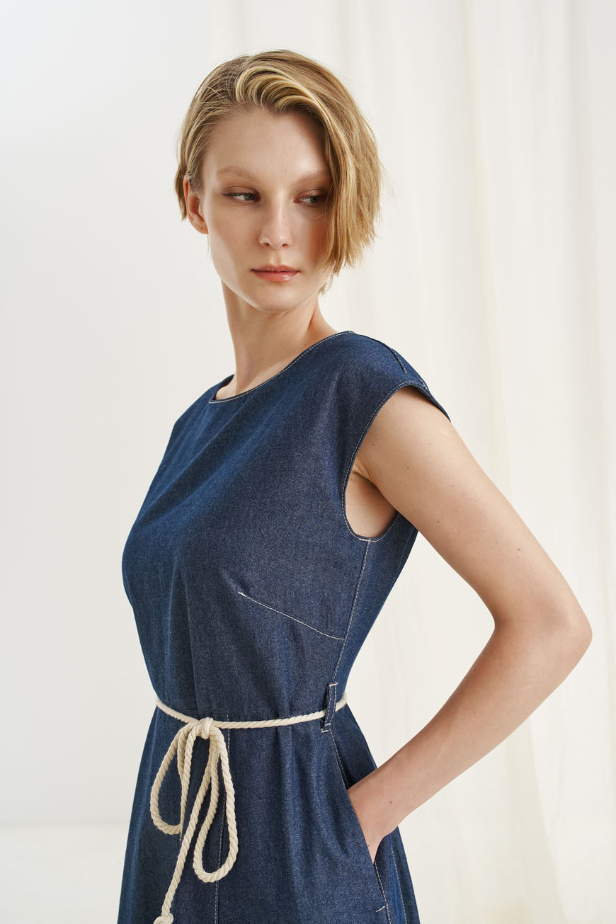 12637 Φόρεμα denim με τσέπες (4)