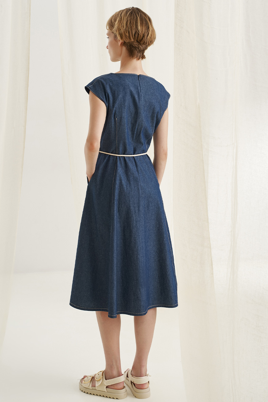 12637 Φόρεμα denim με τσέπες (5)