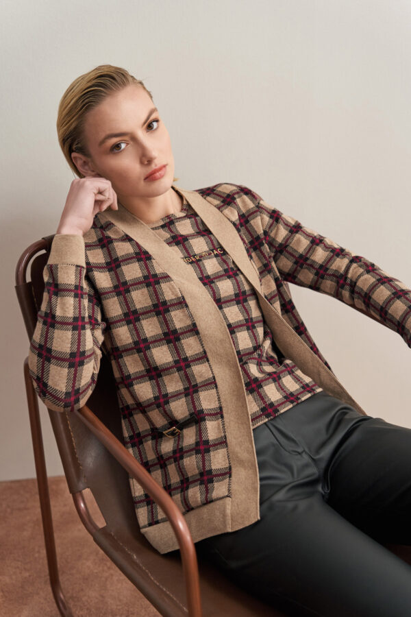 Ζακέτα Ve tartan ζακάρ