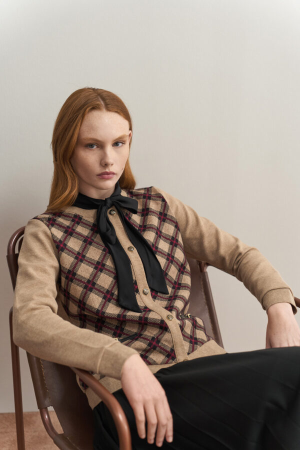 Ζακέτα tartan ζακάρ