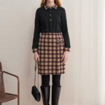 12732 Φούστα tartan ζακάρ με τόκα (2)