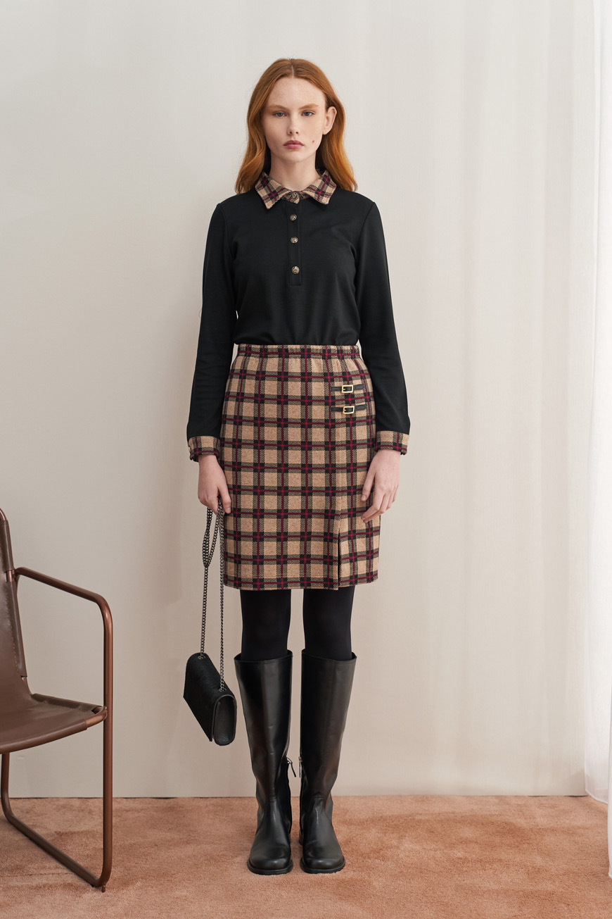 12732 Φούστα tartan ζακάρ με τόκα (2)