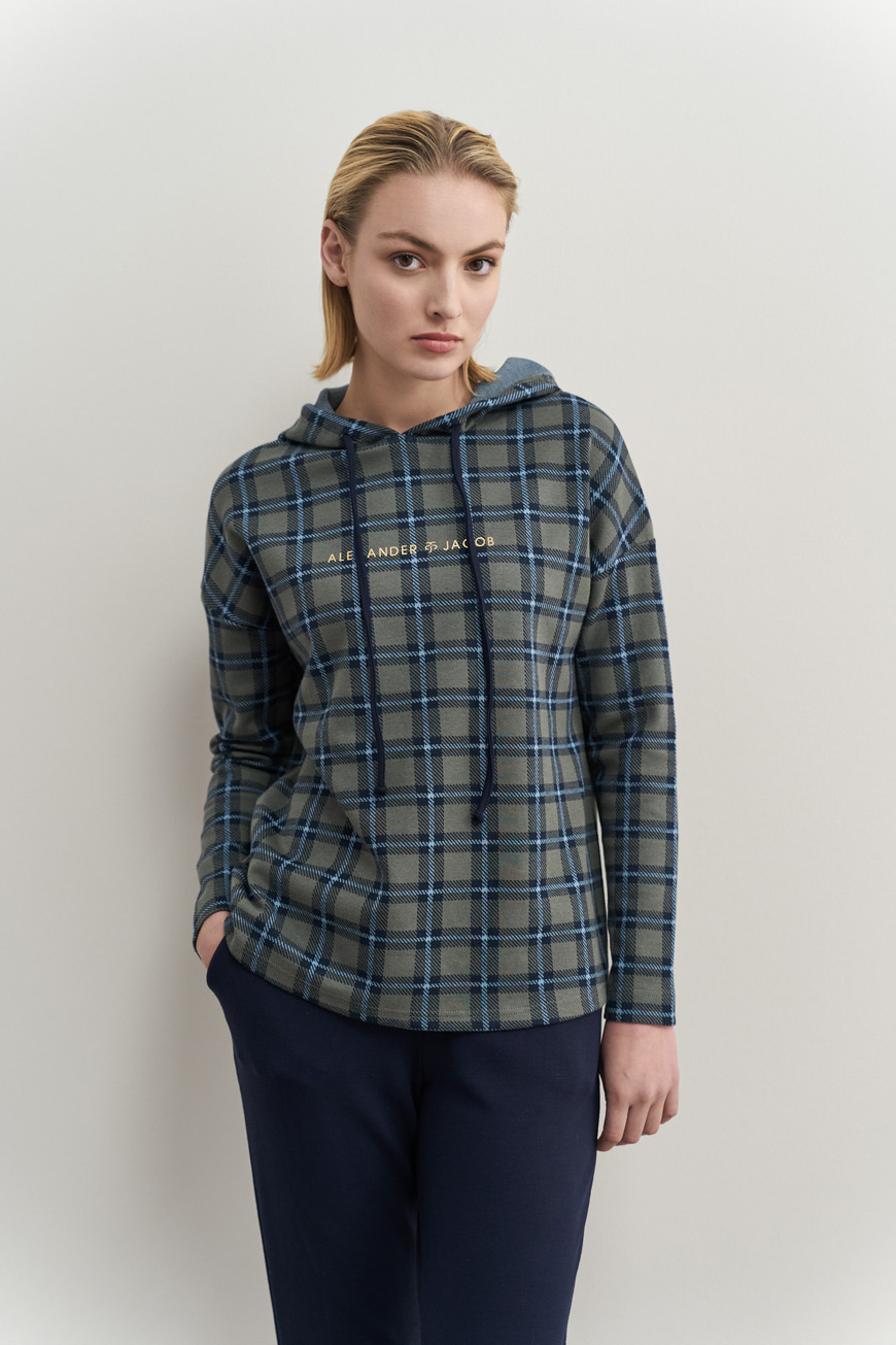 12735 Μπλούζα με κουκούλα tartan (3)