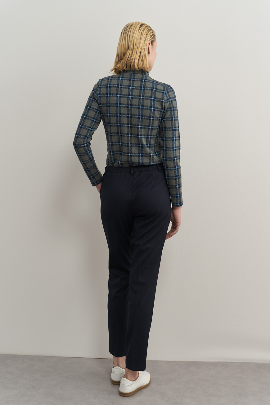 12736 Μπλούζα tartan με δέσιμο (5)