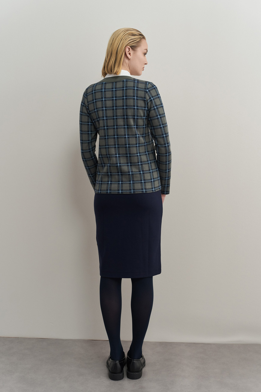 12737 Μπλουζοπουκάμισο tartan ζακάρ (5)