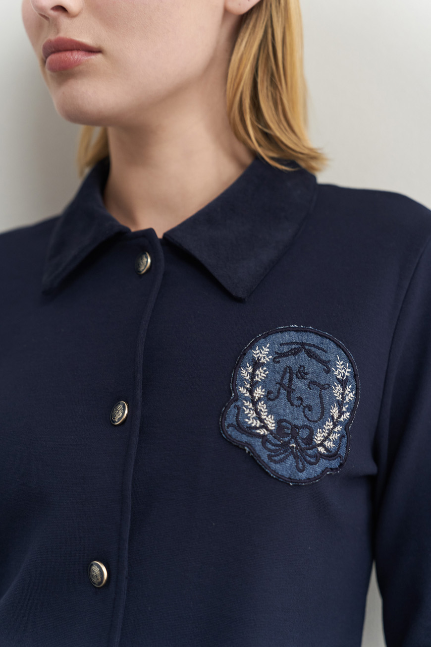 12738 Ζακέτα με αντίθεση κοτλέ γιακά (2)