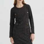 12745 Φόρεμα mini check με πλισέ (2)