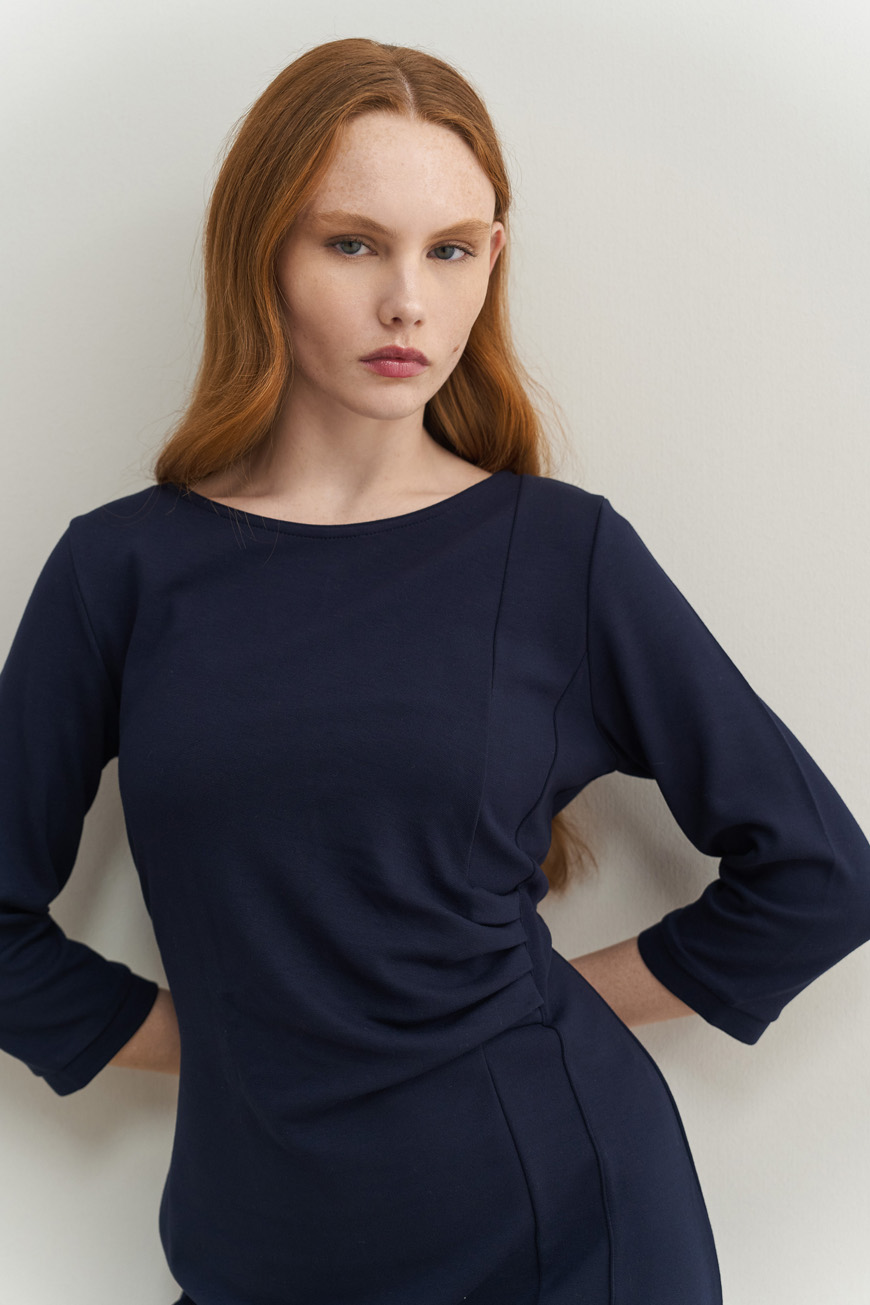 12749 Φόρεμα με πιετάκια στο πλάι (3)