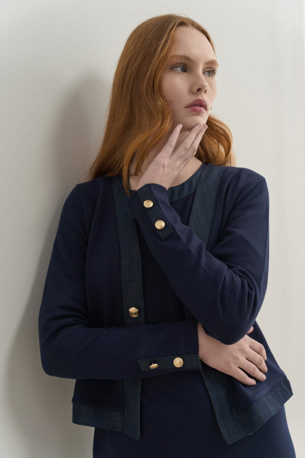 Ζακέτα με denim λεπτομέρειες