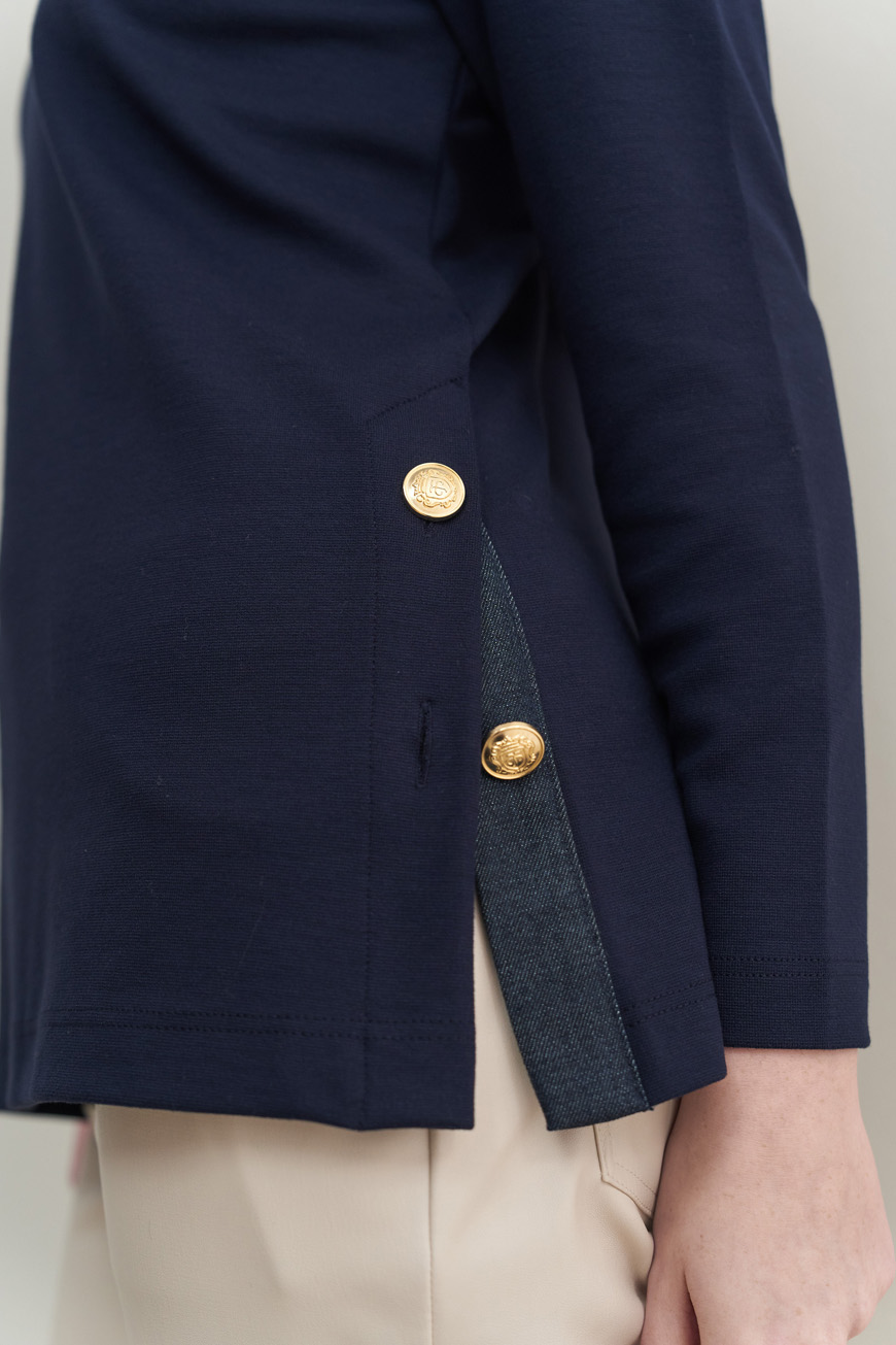 12762 Μπλούζα με denim λεπτομέρειες (2)