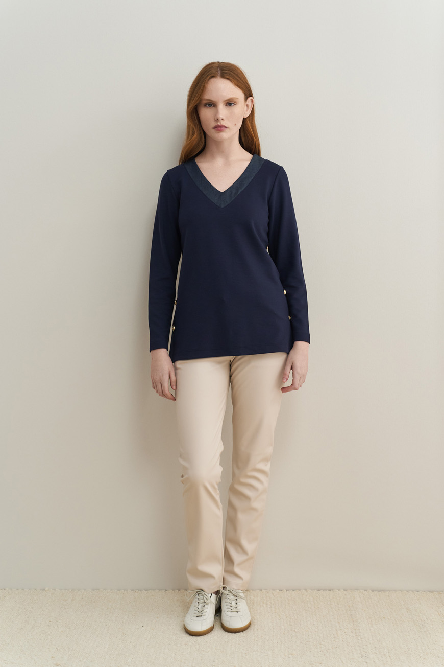 12762 Μπλούζα με denim λεπτομέρειες (3)