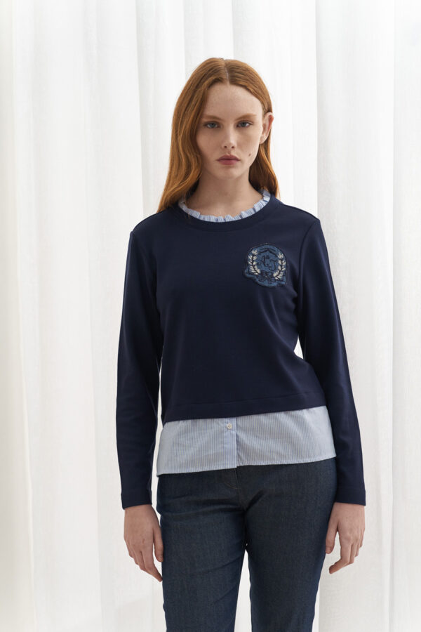 Blouse with shirt effect