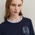 12776 Μπλούζα με ριγέ ποπλίνα αντίθεση (3)