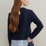 12776 Μπλούζα με ριγέ ποπλίνα αντίθεση (5)