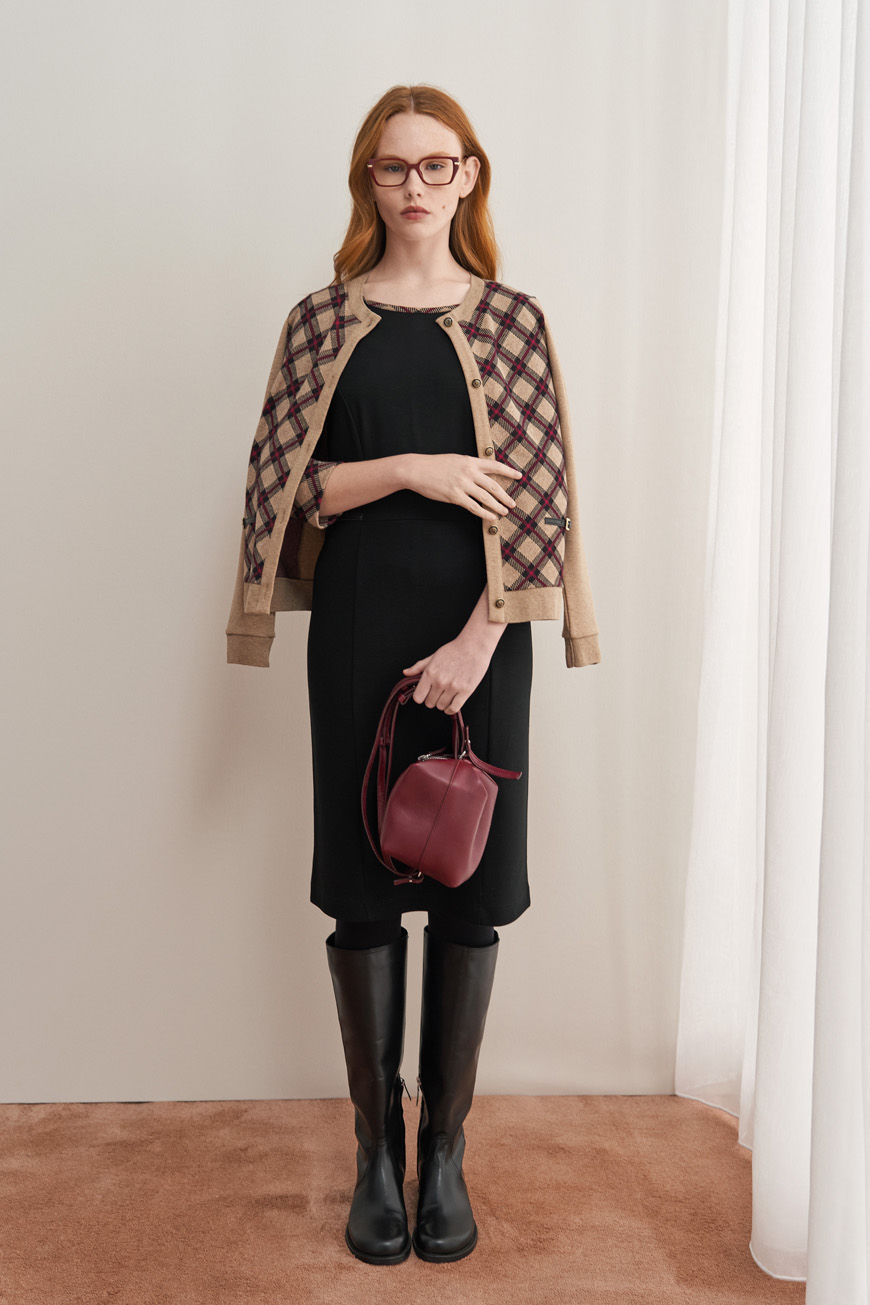 12795 Φόρεμα με contrast tartan ρέλι (3)